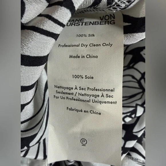 Diane Von Furstenberg Prita Silk Shirt Dress Ivory Black Floral Size 2 NWT